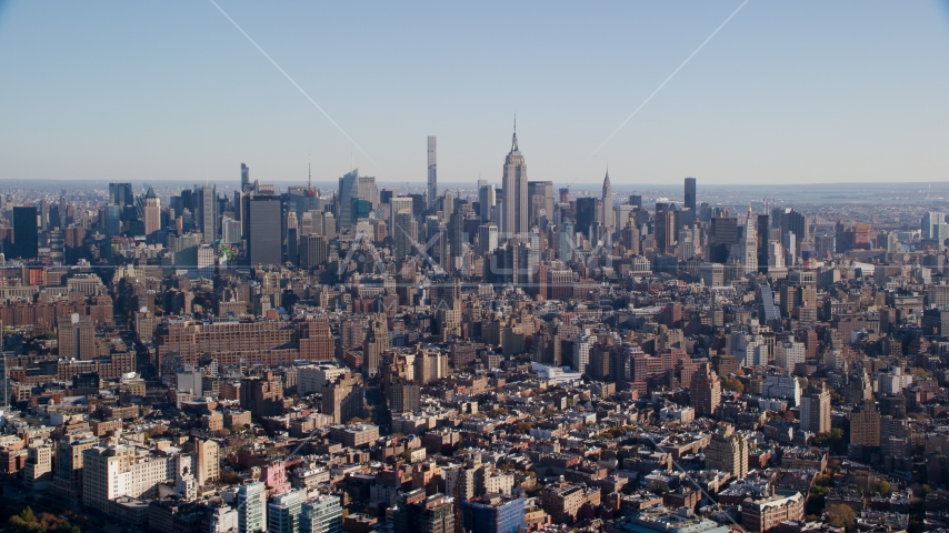 Skyscrapers in Midtown Manhattan, New York City Aerial Stock Photo AX119_020.0000092F | Axiom Images