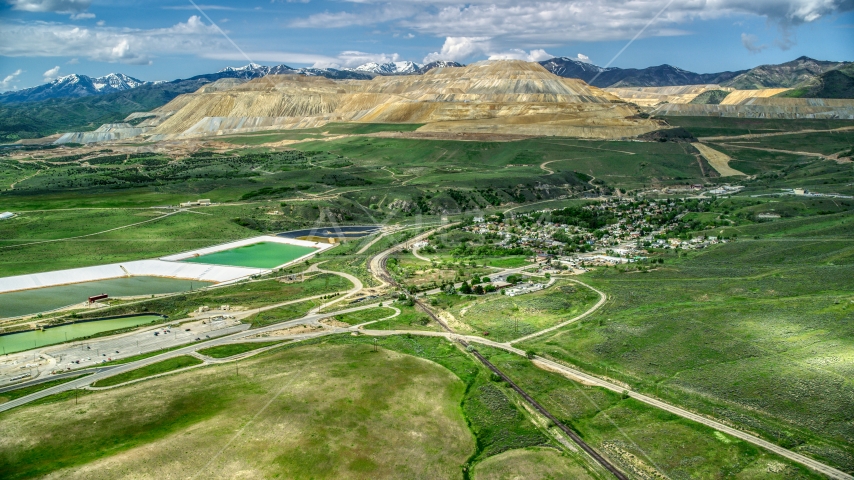 Copperton and Bingham Canyon Mine, Copperton Utah Aerial Stock Photo Aerial Stock Photo AX130_029_0000001 | Axiom Images