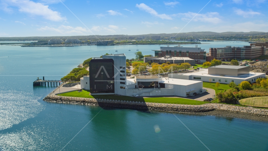 John F. Kennedy Presidential Library in Boston, Massachusetts Aerial Stock Photo AX142_217.0000187 | Axiom Images