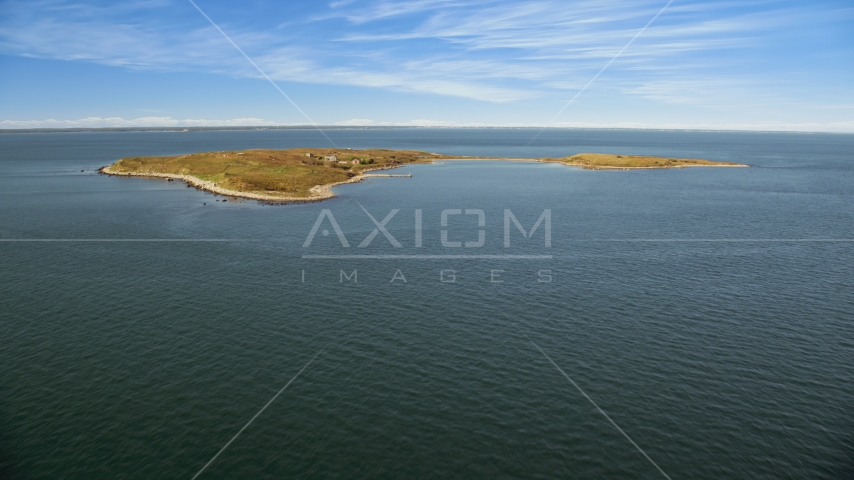 Penikese Island School on Penikese Island, Elisabeth Islands, Massachusetts Aerial Stock Photo AX144_179.0000089 | Axiom Images