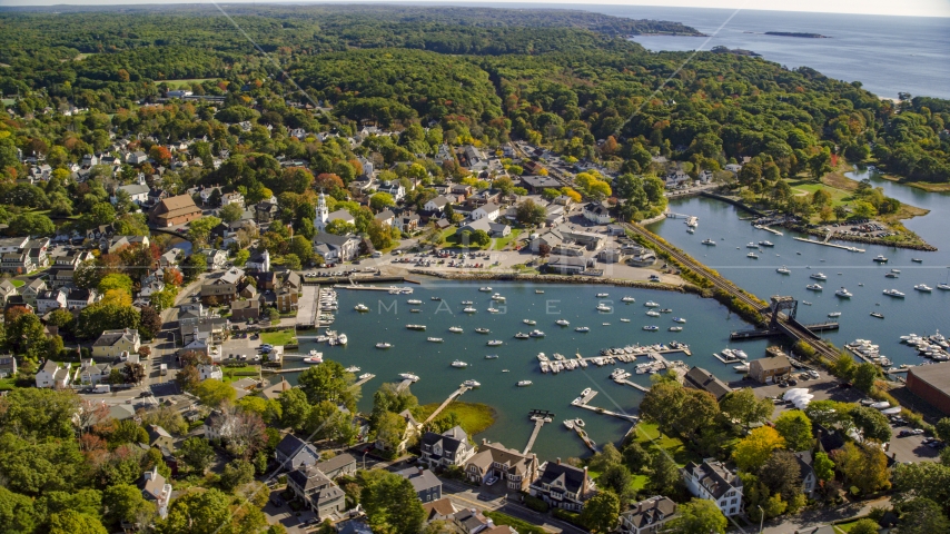 A coastal community and harbor, Manchester-by-the-Sea, Massachusetts Aerial Stock Photo AX147_070.0000313 | Axiom Images