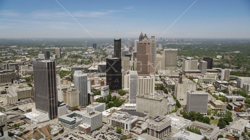 Georgia-Pacific Tower and Equitable Plaza, Downtown Atlanta, Georgia Aerial Stock Photo AX36_037.0000050F | Axiom Images