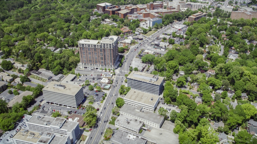 Peachtree Road near Piedmont Hospital, Buckhead, Georgia Aerial Stock Photo AX36_047.0000049F | Axiom Images