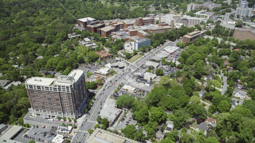 Peachtree Road near Piedmont Hospital, Buckhead, Georgia Aerial Stock Photo AX36_047.0000173F | Axiom Images