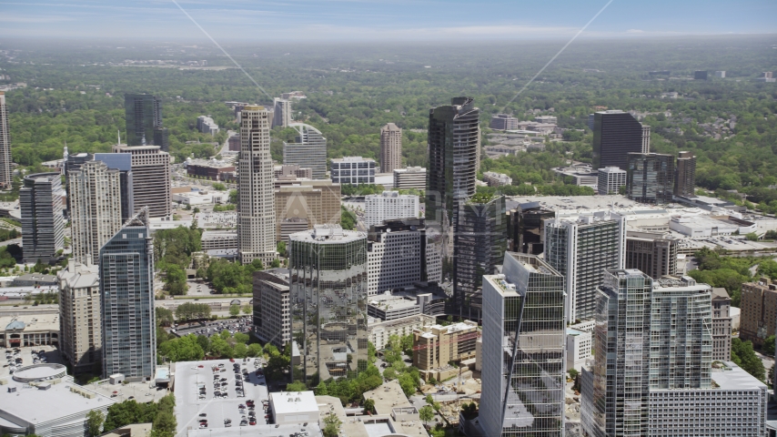 Buckhead skyscrapers, 3344 Peachtree, Atlanta, Georgia Aerial Stock Photo AX36_057.0000118F | Axiom Images