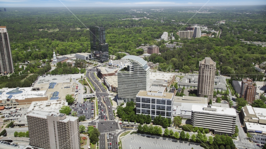 Peachtree Road near The Pinnacle, Buckhead, Georgia Aerial Stock Photo AX36_070.0000326F | Axiom Images