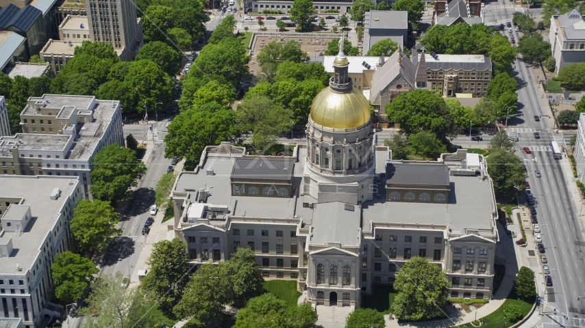 Georgia State Capitol, Atlanta, Georgia Aerial Stock Photo AX36_101.0000410F | Axiom Images