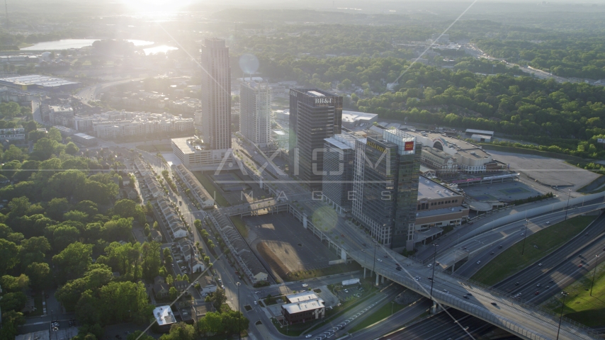 Office buildings and The Atlantic apartments, Midtown Atlanta, Georgia  Aerial Stock Photo AX39_024.0000091F | Axiom Images