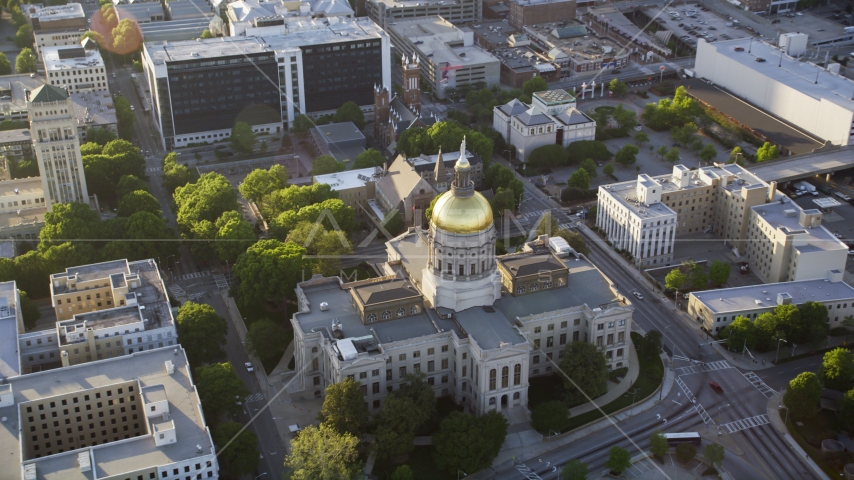 Georgia State Capitol, Downtown Atlanta, Georgia Aerial Stock Photo AX39_040.0000318F | Axiom Images