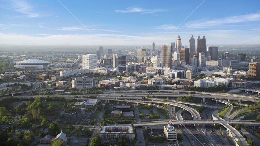 Downtown Atlanta and the Georgia Dome, Georgia Aerial Stock Photo AX39_042.0000223F | Axiom Images