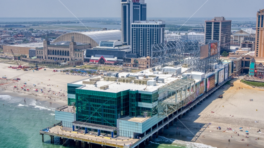 The End of Playground Pier in Atlantic City, New Jersey Aerial Stock Photo AXP071_000_0016F | Axiom Images