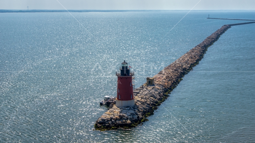 The Delaware Breakwater East End Light Aerial Stock Photo AXP072_000_0002F | Axiom Images