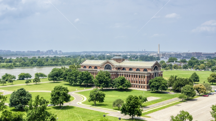 Roosevelt Hall, Home to the National War College in Washington DC Aerial Stock Photo AXP074_000_0005F | Axiom Images