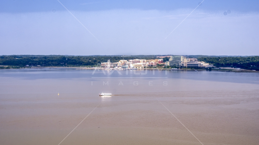 Marina and Capitol Wheel by Gaylord National Resort & Convention Center at National Harbor, Maryland Aerial Stock Photo AXP075_000_0002F | Axiom Images