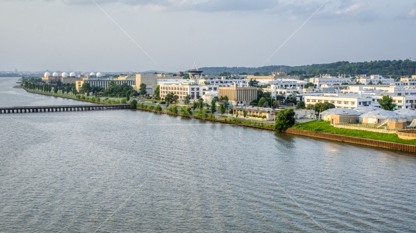 The United States Naval Research Laboratory, Washington, D.C., sunset Aerial Stock Photo AXP076_000_0003F | Axiom Images