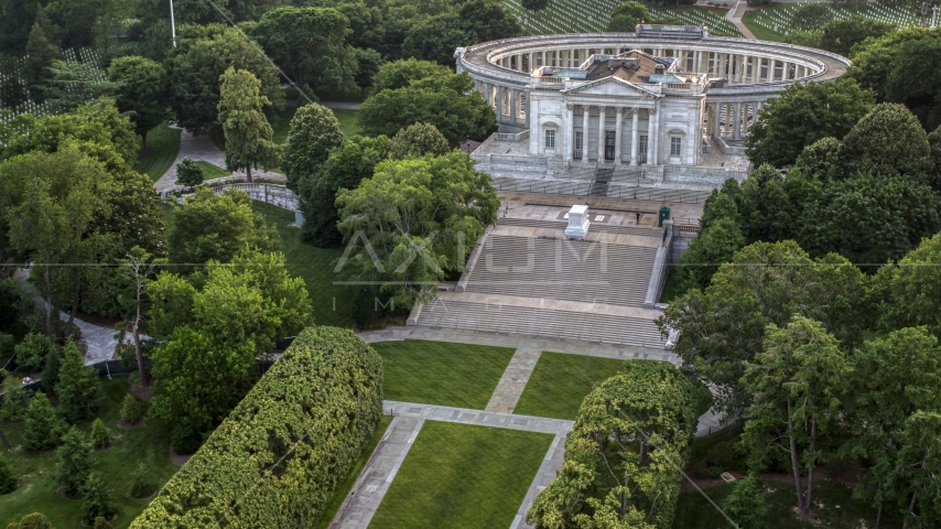 The Tomb of the Unknown Soldier, Arlington National Cemetery, Arlington, Virginia, twilight Aerial Stock Photo AXP076_000_0023F | Axiom Images