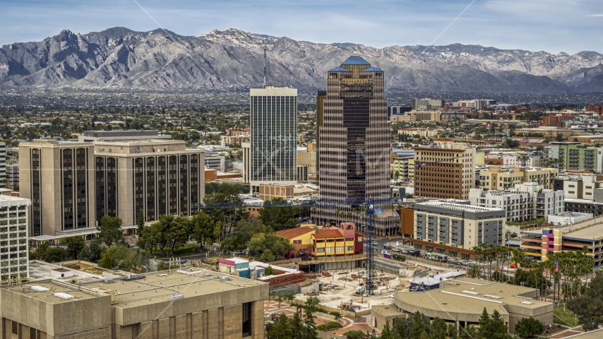 The One South Church office building in Downtown Tucson, Arizona Aerial Stock Photo DXP002_145_0007 | Axiom Images