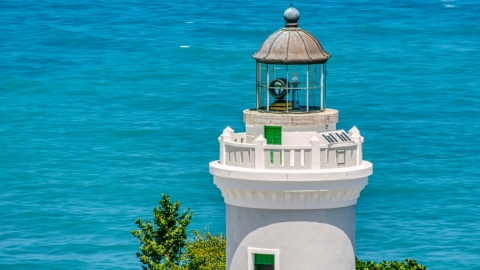 The tower of Cape San Juan Light, Puerto Rico  Aerial Stock Photos | AX102_069.0000175F