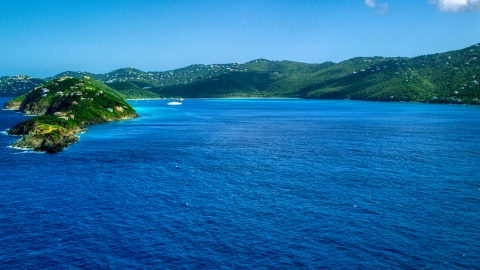 AX102_279.0000000F - Aerial stock photo of Picara Point and Magens Bay, St Thomas, USVI