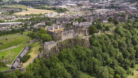 The grounds of historic Stirling Castle, Scotland Aerial Stock Photos | AX109_025.0000000F