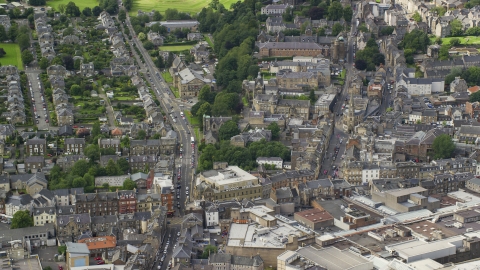 Apartment buildings in Stirling, Scotland Aerial Stock Photos | AX109_030.0000000F