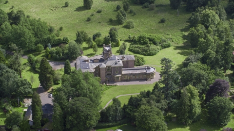 Manor Hall Center for Trauma hospital in Doune, Scotland Aerial Stock Photos | AX109_081.0000000F