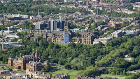 The University of Glasgow and Kelvingrove Art Gallery and Museum, Scotland Aerial Stock Photos | AX110_173.0000000F