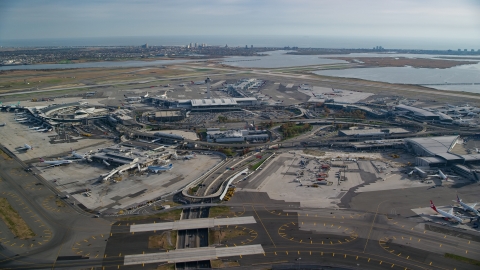 John F. Kennedy International Airport, New York City, in autumn Aerial Stock Photos | AX120_052.0000103F