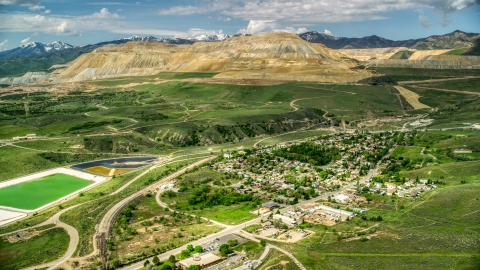 Town of Copperton and Bingham Canyon Mine, Copperton Utah Aerial Stock Photo Aerial Stock Photos | AX130_029_0000003