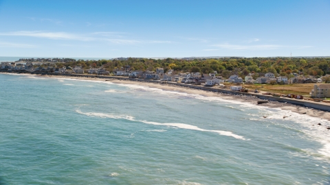 A beach and oceanfront homes, Scituate, Massachusetts Aerial Stock Photos | AX143_036.0000206