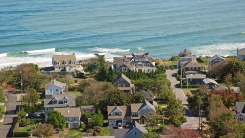 A group of upscale oceanfront homes, Scituate, Massachusetts Aerial Stock Photos | AX143_046.0000154