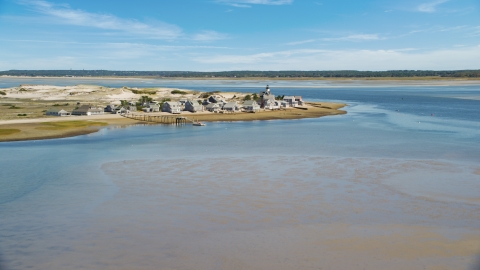 Sandy Neck Colony and Sandy Neck Light on Cape Cod, Barnstable, Massachusetts Aerial Stock Photos | AX143_143.0000000