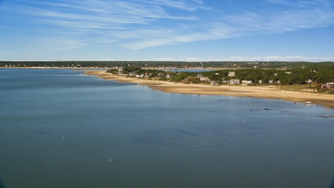 Chipman's Cove and beachfront homes, Wellfleet, Massachusetts Aerial Stock Photos | AX143_193.0000000