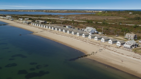 Beachside cottages on Cape Cod, Truro, Massachusetts Aerial Stock Photos | AX143_214.0000246