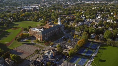 AX145_074.0000032 - Aerial stock photo of A view of Hope High School, Providence, Rhode Island