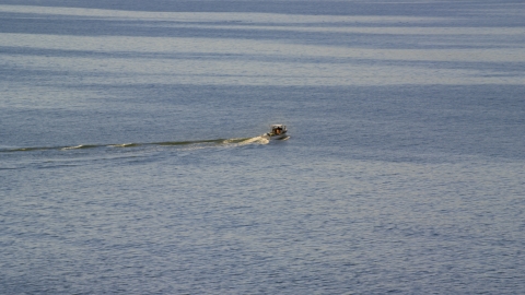 A fishing boat on Broad Sound, Revere, Massachusetts Aerial Stock Photos | AX147_015.0000046