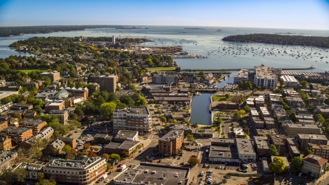 A coastal town beside a harbor, Salem, Massachusetts Aerial Stock Photos | AX147_048.0000387