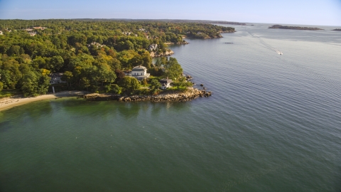 Oceanfront mansions in Beverly, Massachusetts Aerial Stock Photos | AX147_054.0000000