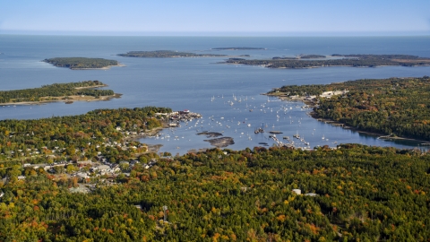 AX148_159.0000000 - Aerial stock photo of The Southwest Harbor on Mount Desert Island, Maine