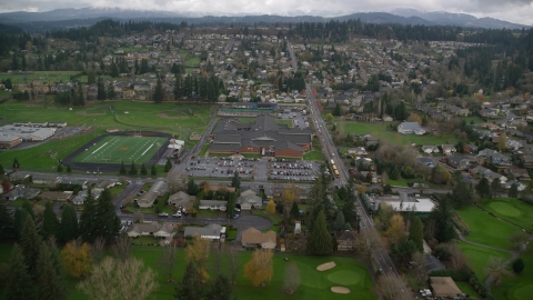 Washougal High School and sports fields in Washougal, Washington Aerial Stock Photos | AX153_173.0000150F