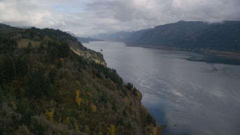 The Columbia River Gorge, Skamania, Washington Aerial Stock Photos | AX153_184.0000301F