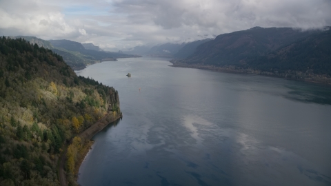 The Columbia River Gorge, Skamania County, Washington Aerial Stock Photos | AX153_185.0000228F