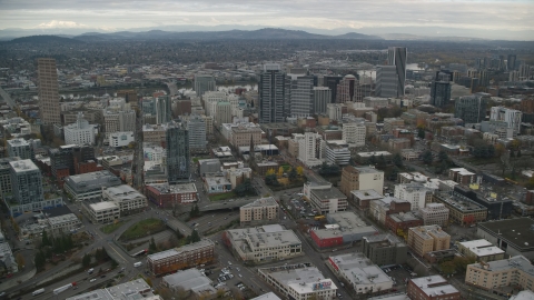 AX155_074.0000000F - Aerial stock photo of Park Avenue West Tower in Downtown Portland, Oregon