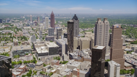 Downtown Atlanta skyscrapers and office buildings, Atlanta, Georgia Aerial Stock Photos | AX36_005.0000227F