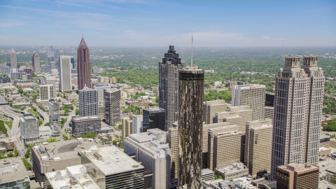 Office buildings and skyscrapers, Downtown Atlanta, Georgia Aerial Stock Photos | AX36_006.0000155F