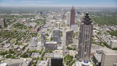 Skyscrapers and office buildings, Downtown Atlanta, Georgia Aerial Stock Photos | AX36_039.0000272F