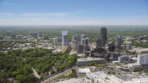 AX36_065.0000063F - Aerial stock photo of Skyscrapers and high-rises, Buckhead, Georgia