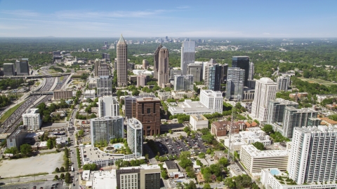 AX37_018.0000170F - Aerial stock photo of One Atlantic Center, GLG Grand and 1180 Peachtree, Midtown Atlanta, Georgia