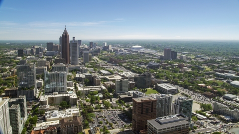 Bank of America Plaza, Downtown skyscrapers from Midtown Atlanta, Georgia Aerial Stock Photos | AX37_036.0000259F