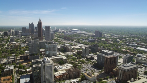 Midtown Atlanta skyscrapers near Downtown, Georgia Aerial Stock Photos | AX37_037.0000017F